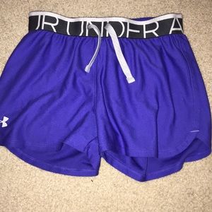 Dark purple underarmour shorts